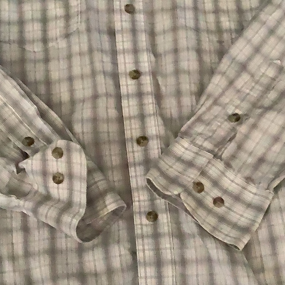 Wrangler Jack Daniels Large Tall White Plaid Western Shirt - Picture 7 of 10